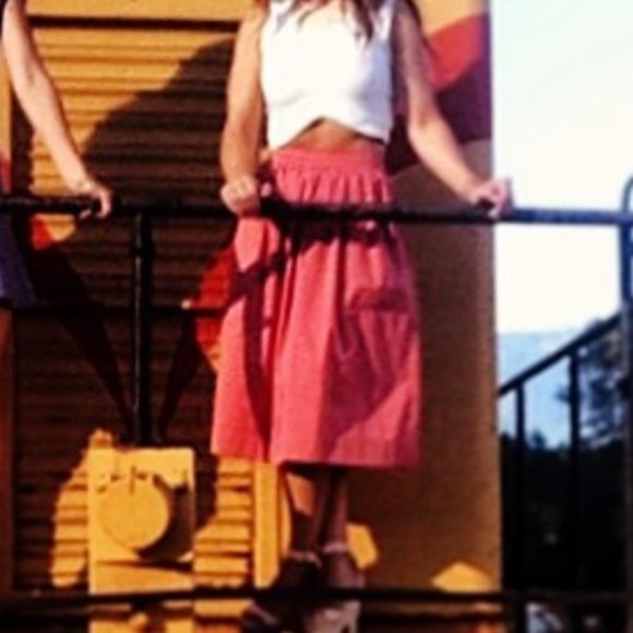 Pink Zara midi A-line skirt with pockets sz S - Picture 6 of 6